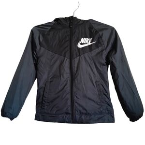 Nike Kids Fleece Lined hooded Windbreaker 